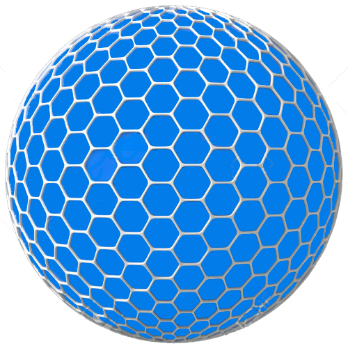 Hexagonos Conectados Esfera Red Malla Azul
